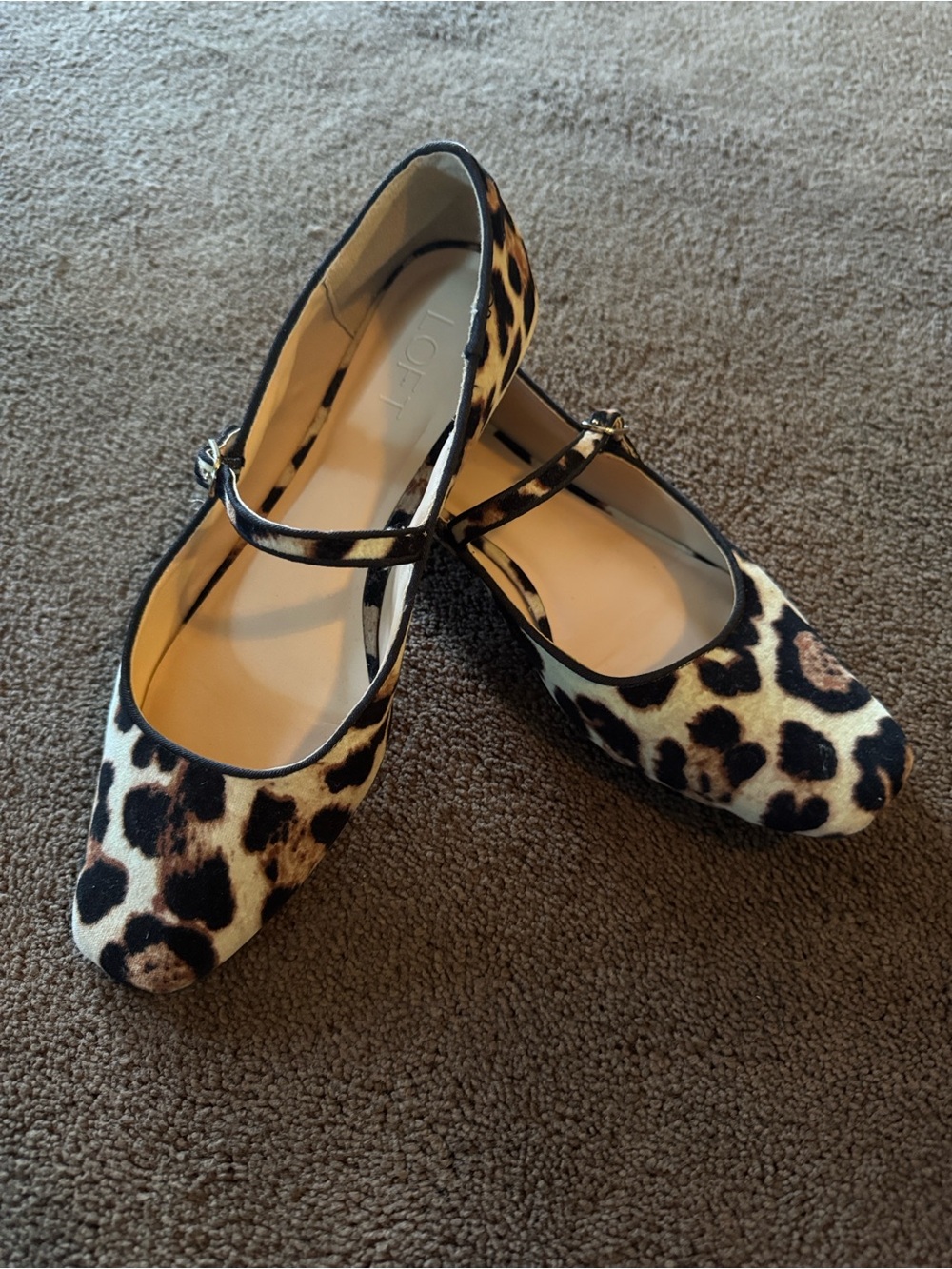 LOFT Leopard Print Mary Jane Flats